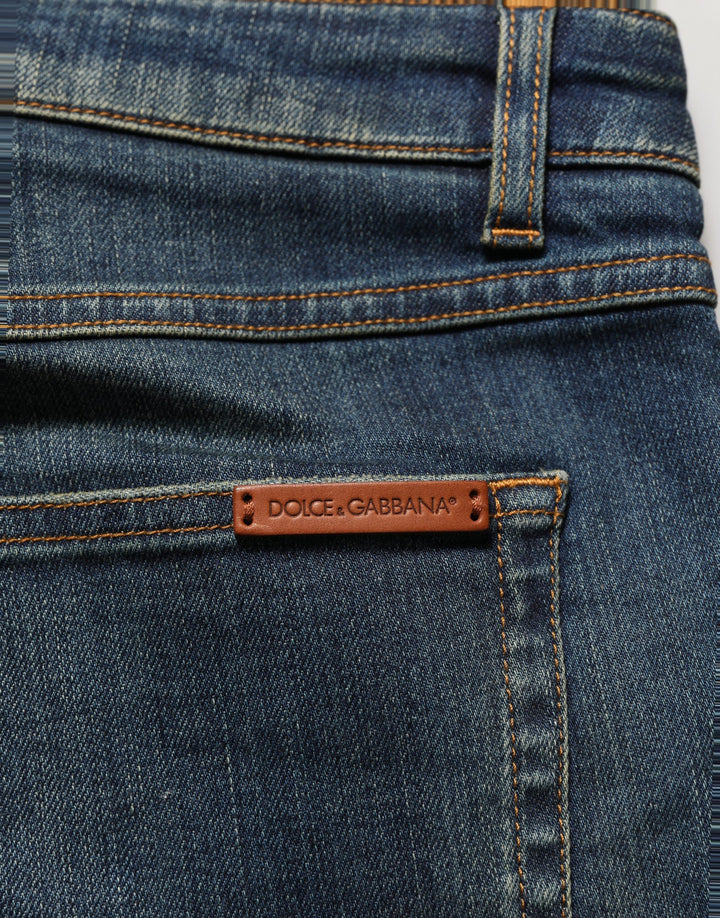 Dolce &amp; Gabbana Blue Cotton Stretch Skinny Denim Jeans