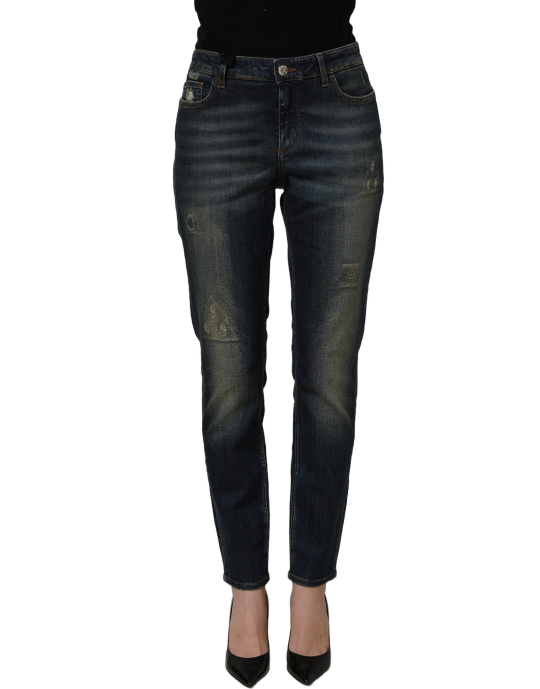 Dolce &amp; Gabbana Blue Cotton Stretch Skinny Denim Jeans