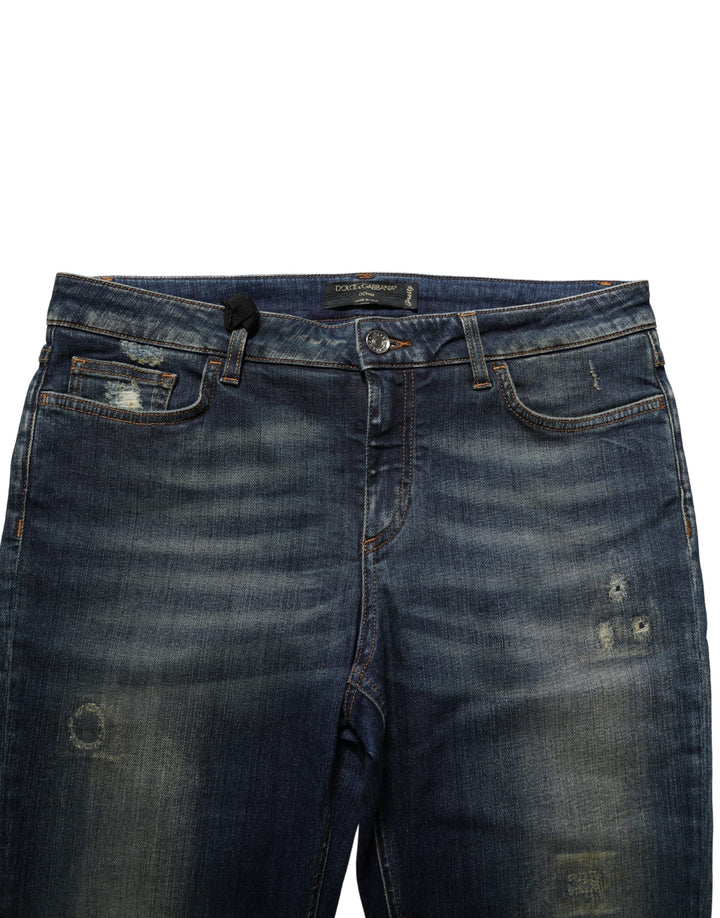 Dolce &amp; Gabbana Blue Cotton Stretch Skinny Denim Jeans