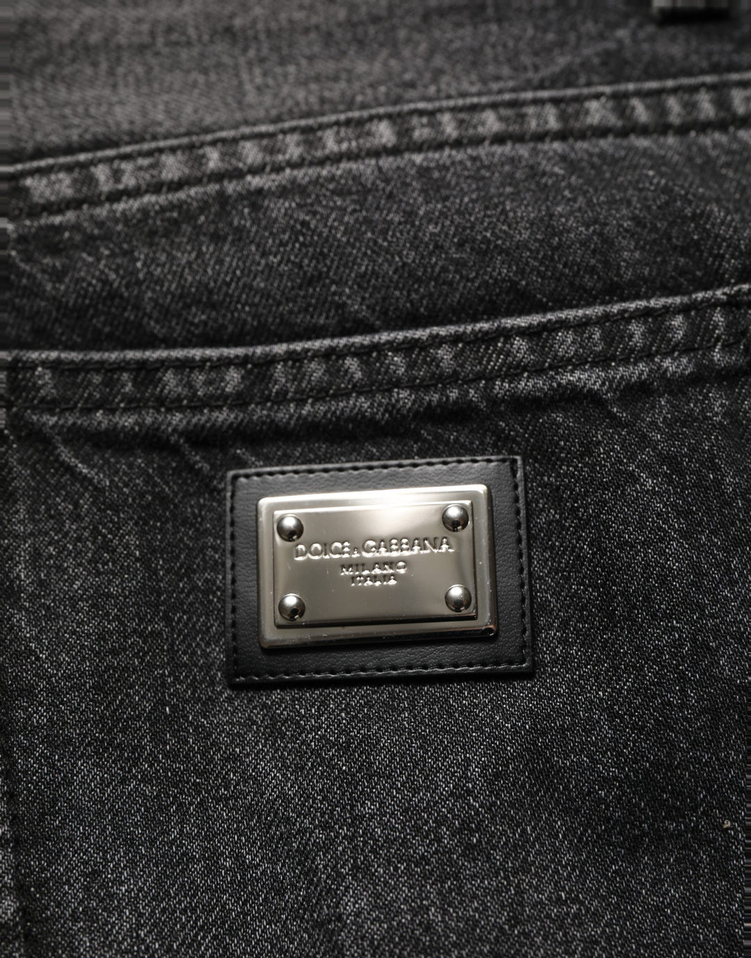 Dolce &amp; Gabbana Black Cotton Stretch Straight Denim Jeans