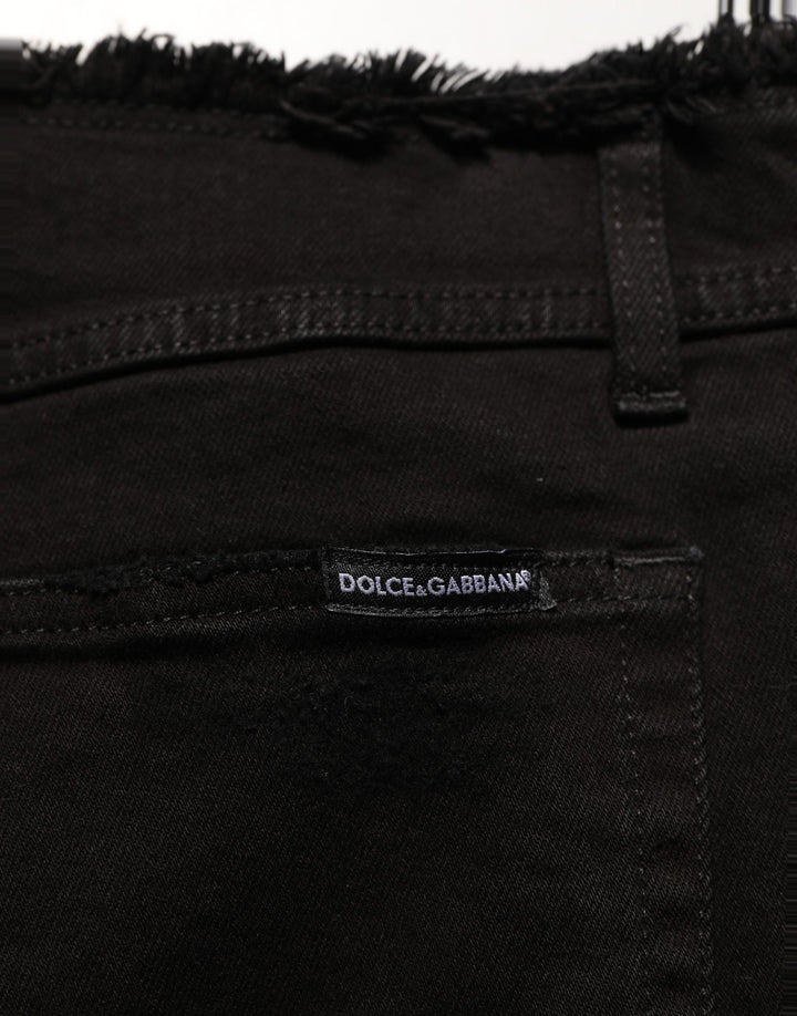 Dolce &amp; Gabbana Black Cotton Skinny Denim Trouser Jeans
