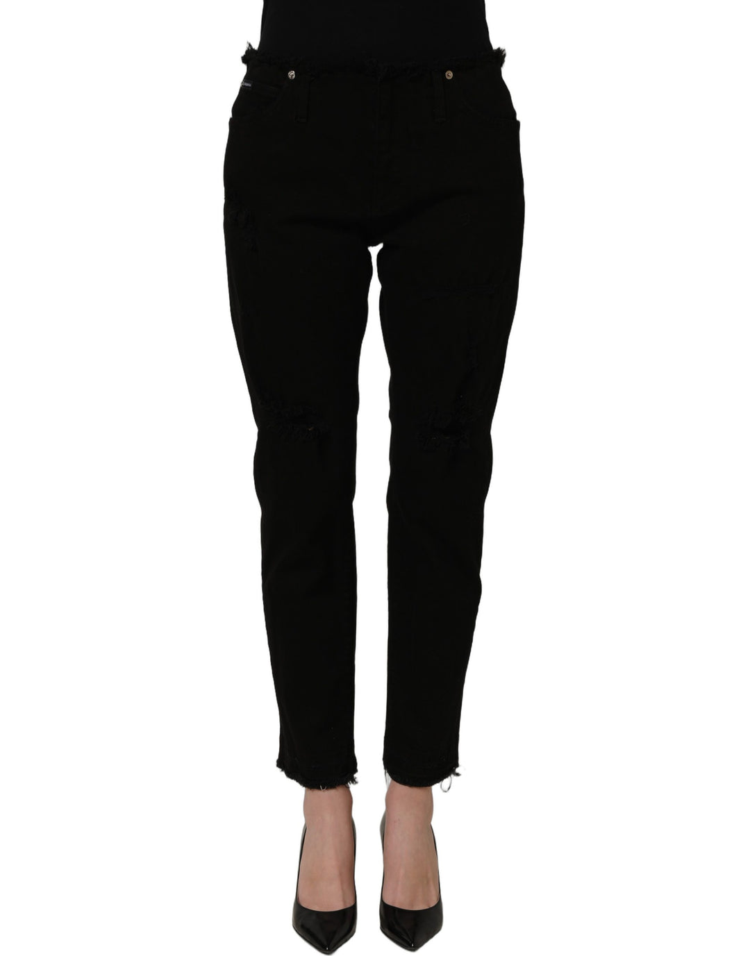 Dolce &amp; Gabbana Black Cotton Skinny Denim Trouser Jeans