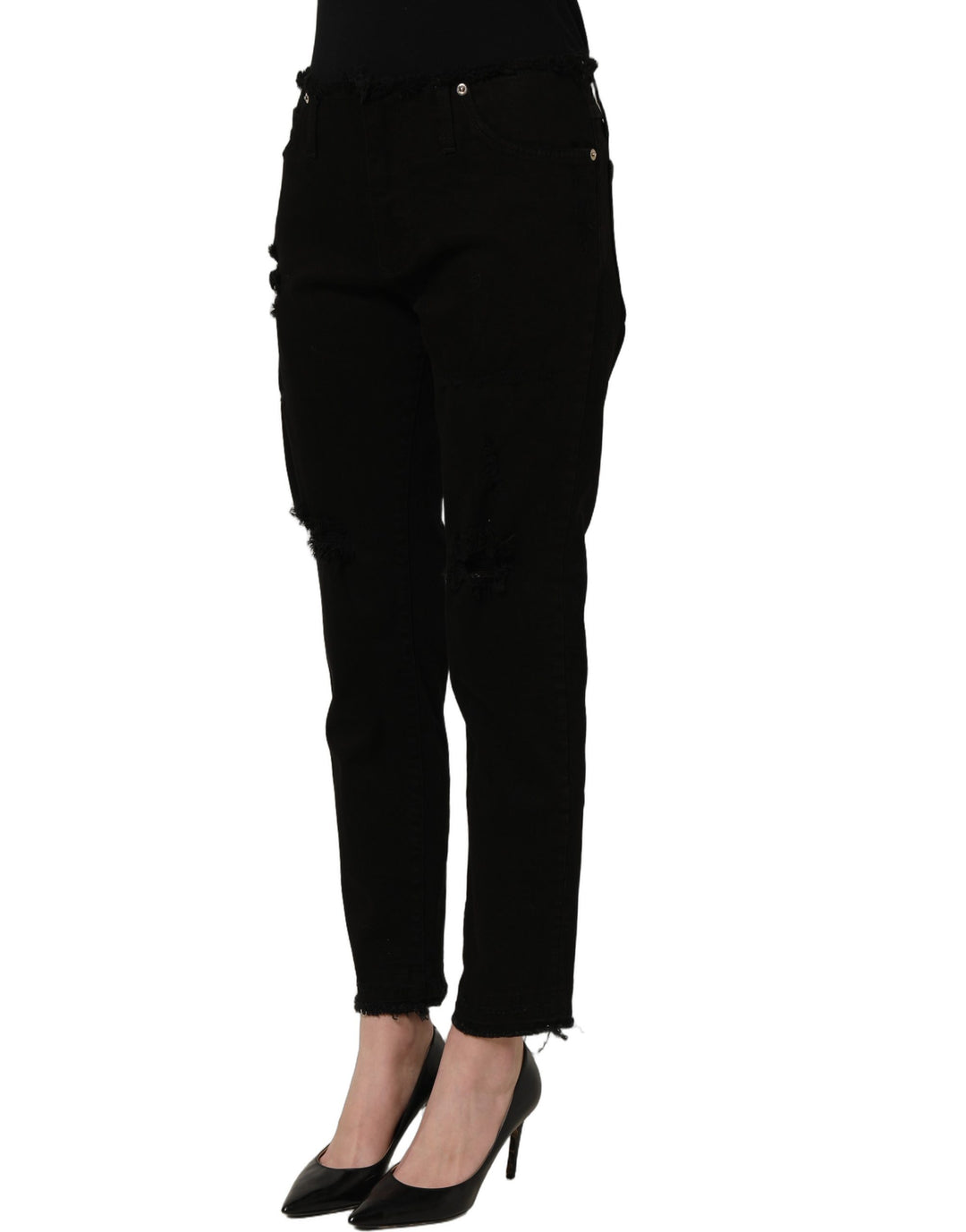 Dolce &amp; Gabbana Black Cotton Skinny Denim Trouser Jeans
