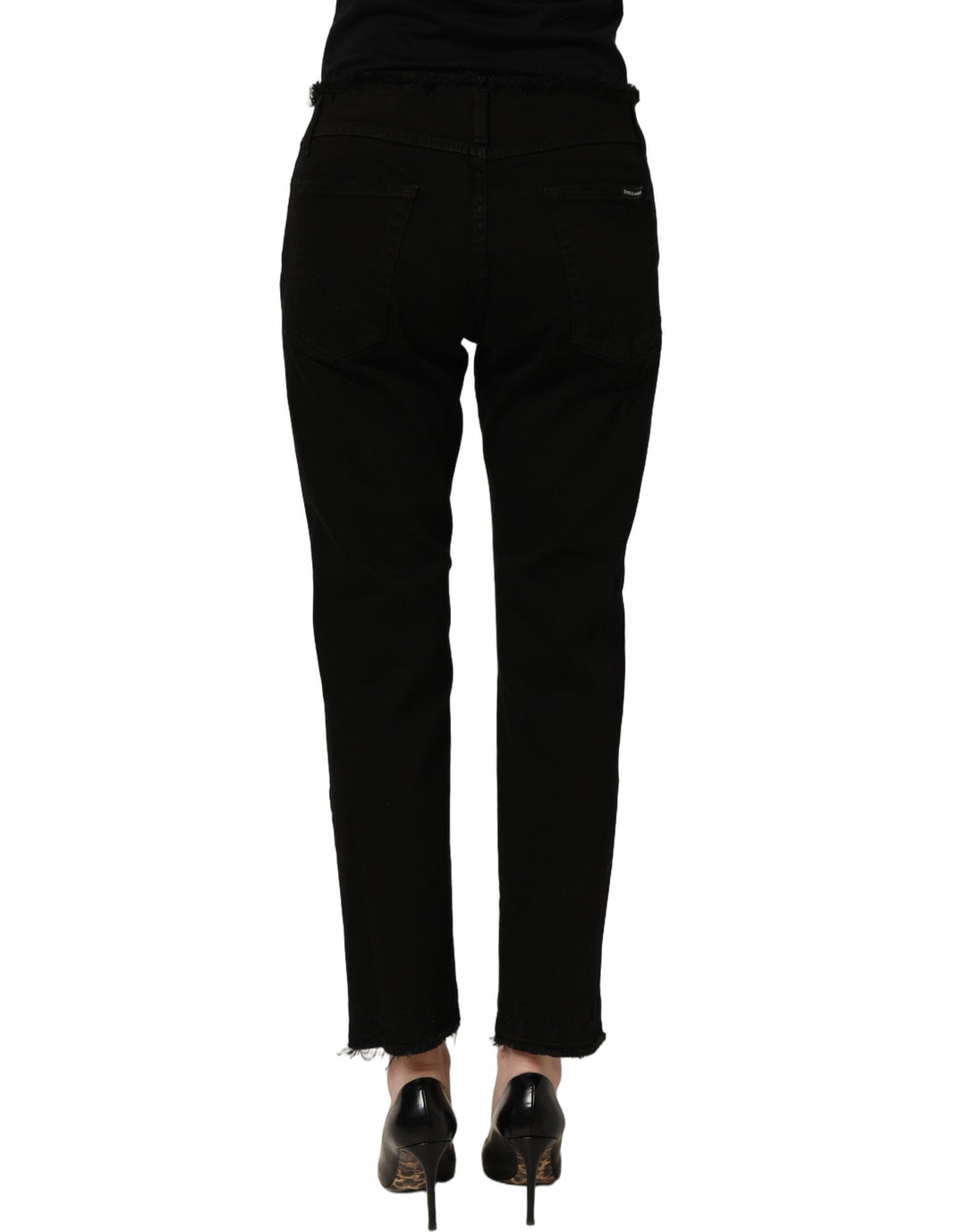 Dolce &amp; Gabbana Black Cotton Skinny Denim Trouser Jeans