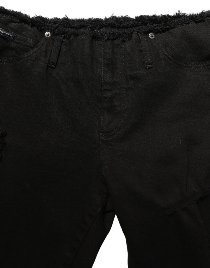 Dolce &amp; Gabbana Black Cotton Skinny Denim Trouser Jeans
