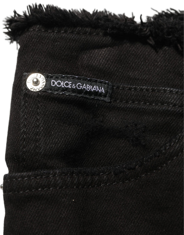 Dolce &amp; Gabbana Black Cotton Skinny Denim Trouser Jeans