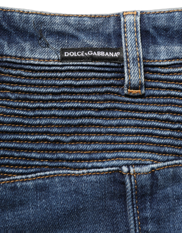 Dolce &amp; Gabbana Dark Blue Cotton Stretch Skinny Denim Jeans