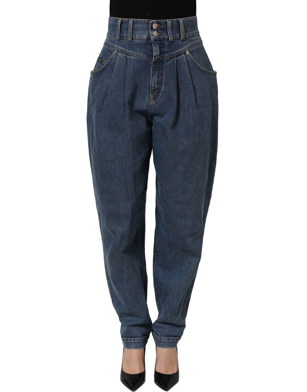 Dolce &amp; Gabbana Dark Blue Cotton Stretch Tapered Denim Jeans