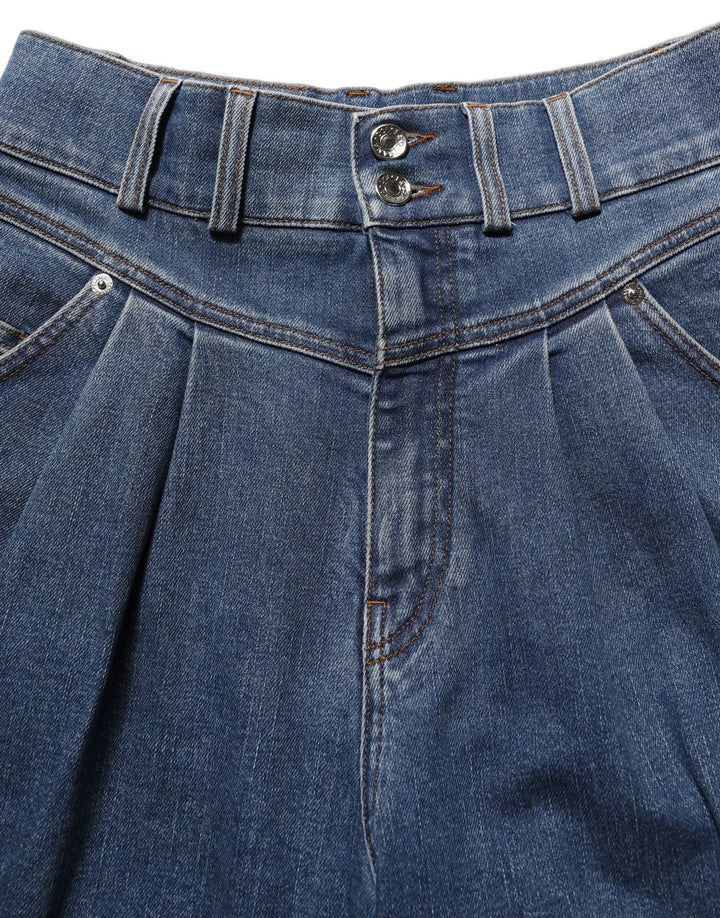 Dolce &amp; Gabbana Dark Blue Cotton Stretch Tapered Denim Jeans