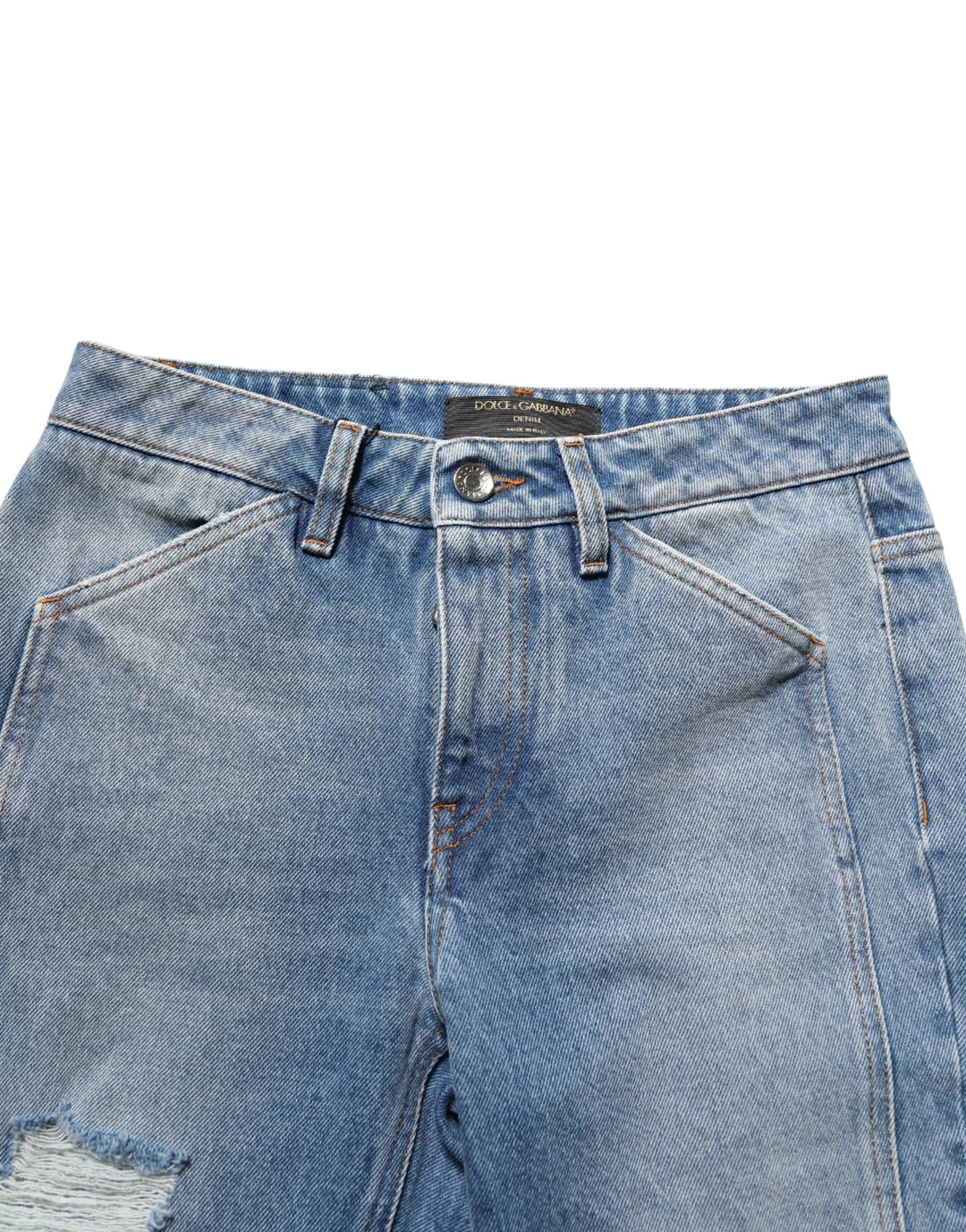 Dolce &amp; Gabbana Blue Cotton Boot Cut Denim Trouser Jeans