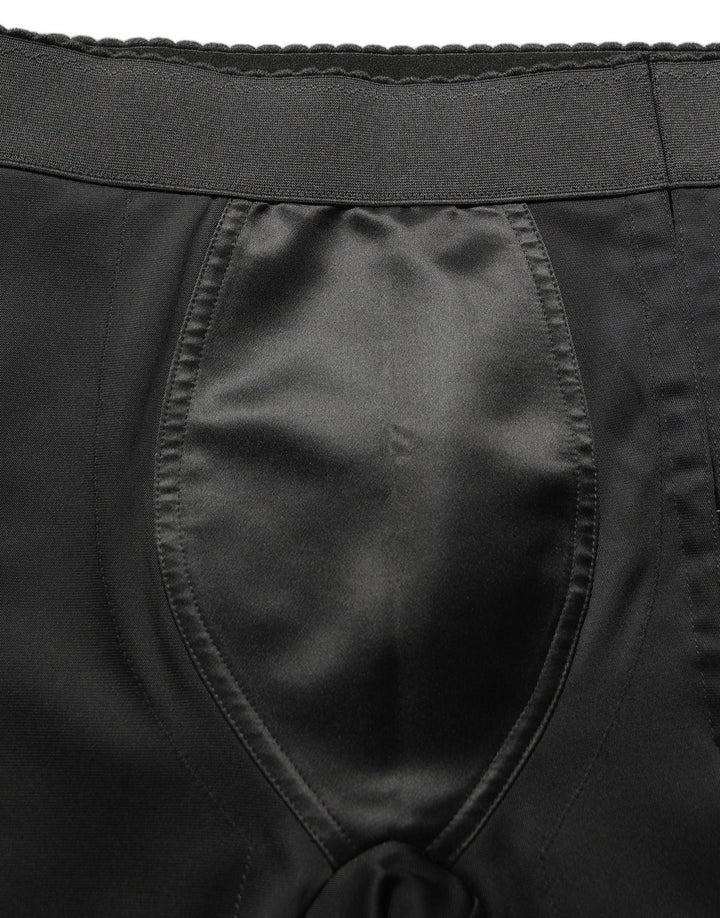 Dolce &amp; Gabbana Black Nylon HighWaist Elastic Waistband Shorts