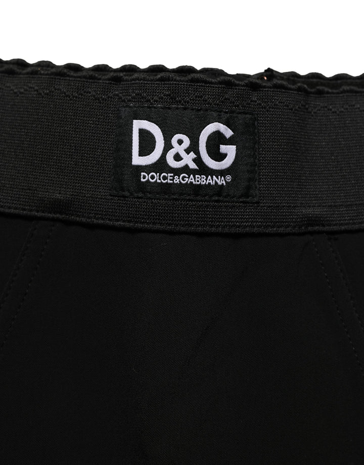 Dolce &amp; Gabbana Black Viscose High Waist Capri Trouser Pants