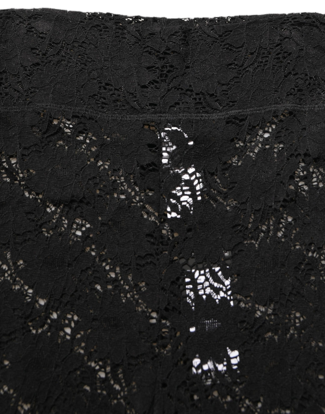 Dolce &amp; Gabbana Black High Waist Sheer Floral Lace Shorts