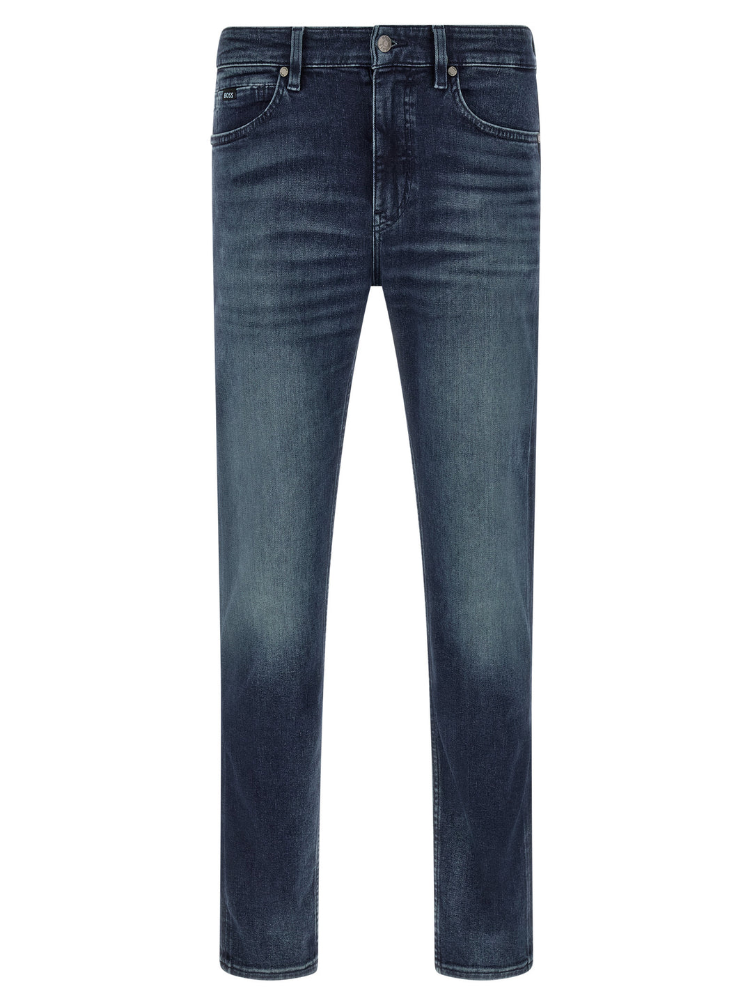 Hugo Boss Blue Cotton Tapered Jeans