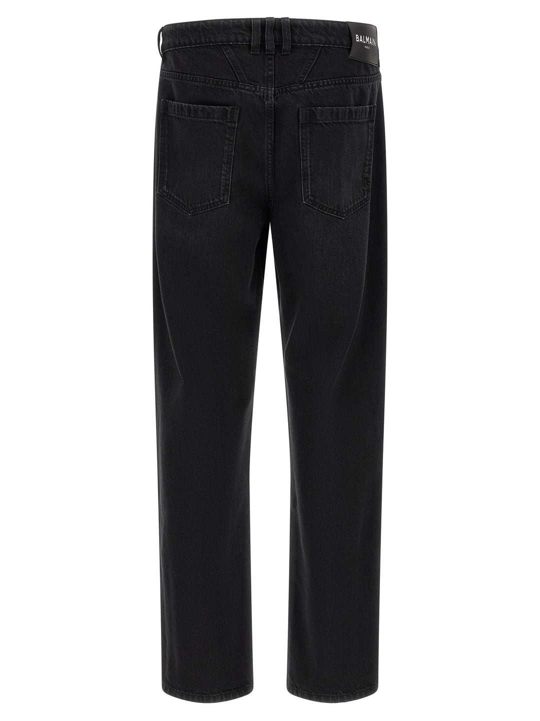 Balmain Black Cotton Straight-Leg Jeans