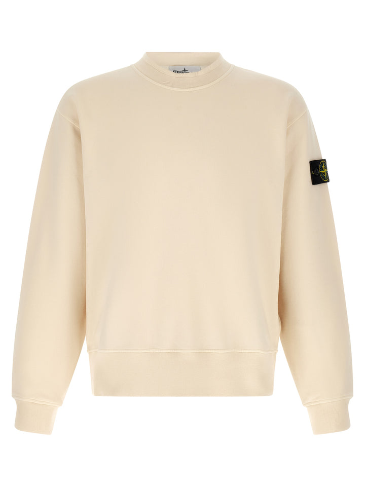 Stone Island White Cotton Sweatshirt