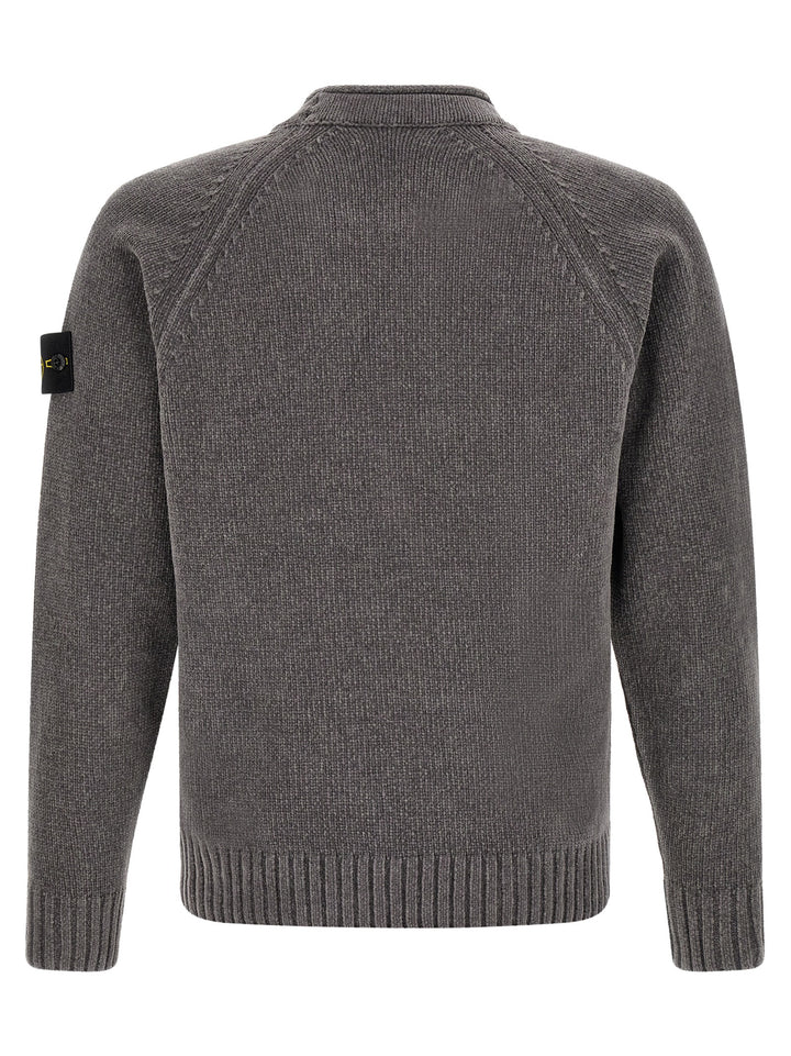 Stone Island Gray Cotton Cardigan