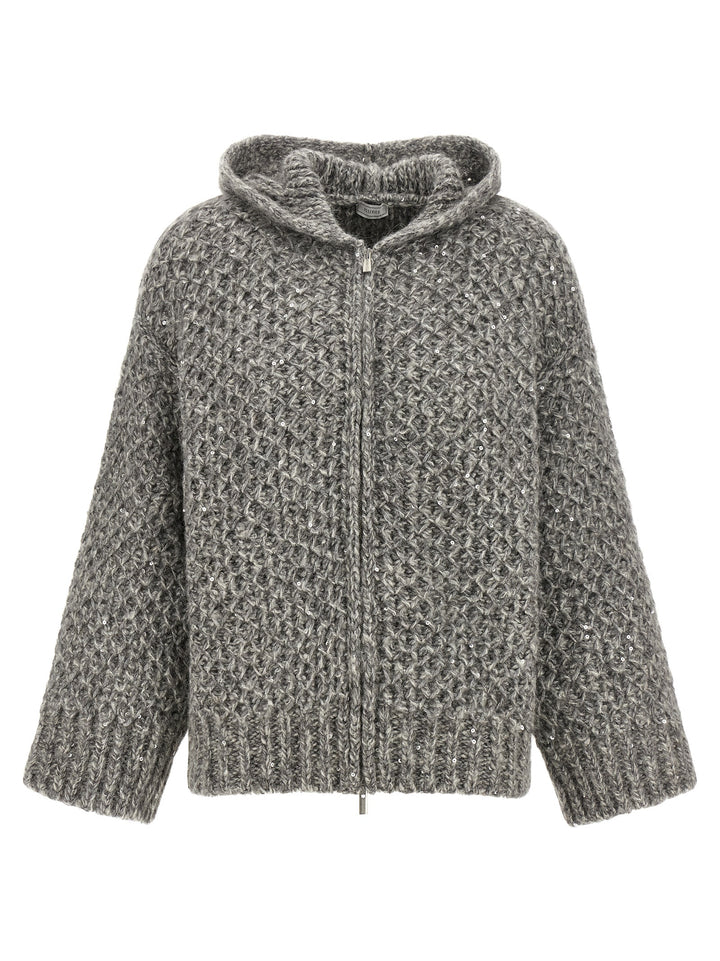Peserico Gray Wool Cardigan