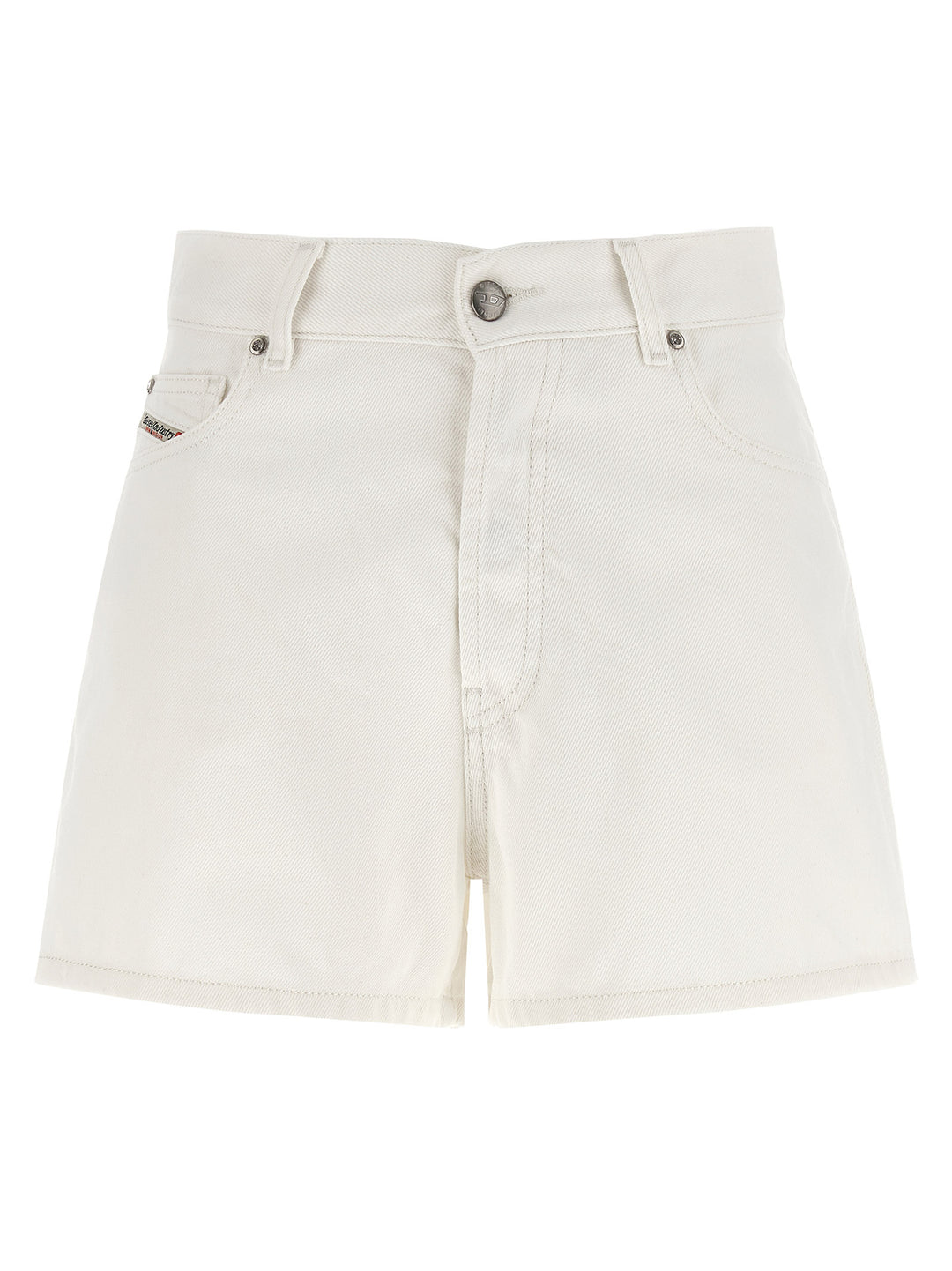 Diesel White Cotton Bermuda Shorts