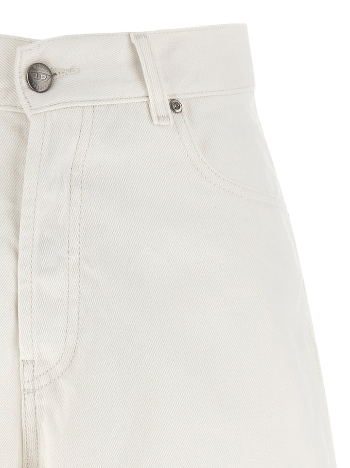 Diesel White Cotton Bermuda Shorts