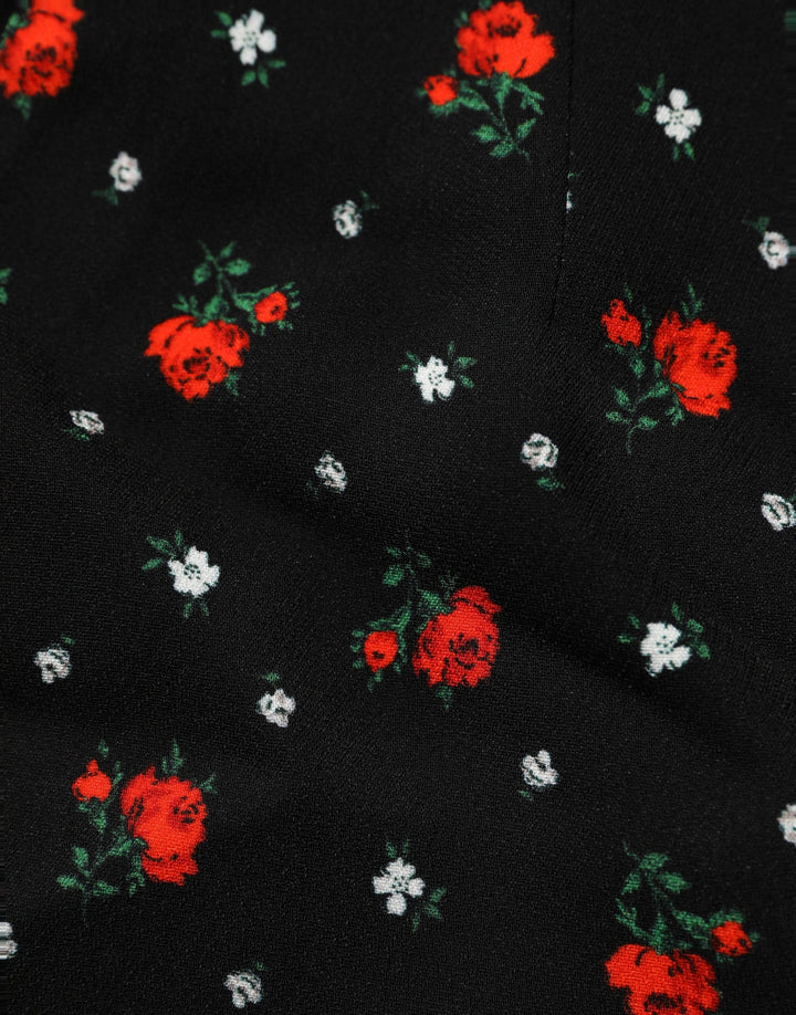 Dolce &amp; Gabbana Black Floral High Rise Women Hot Pants Shorts