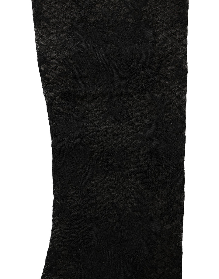 Dolce &amp; Gabbana Black Floral Lace Nylon Stretch Stockings Socks