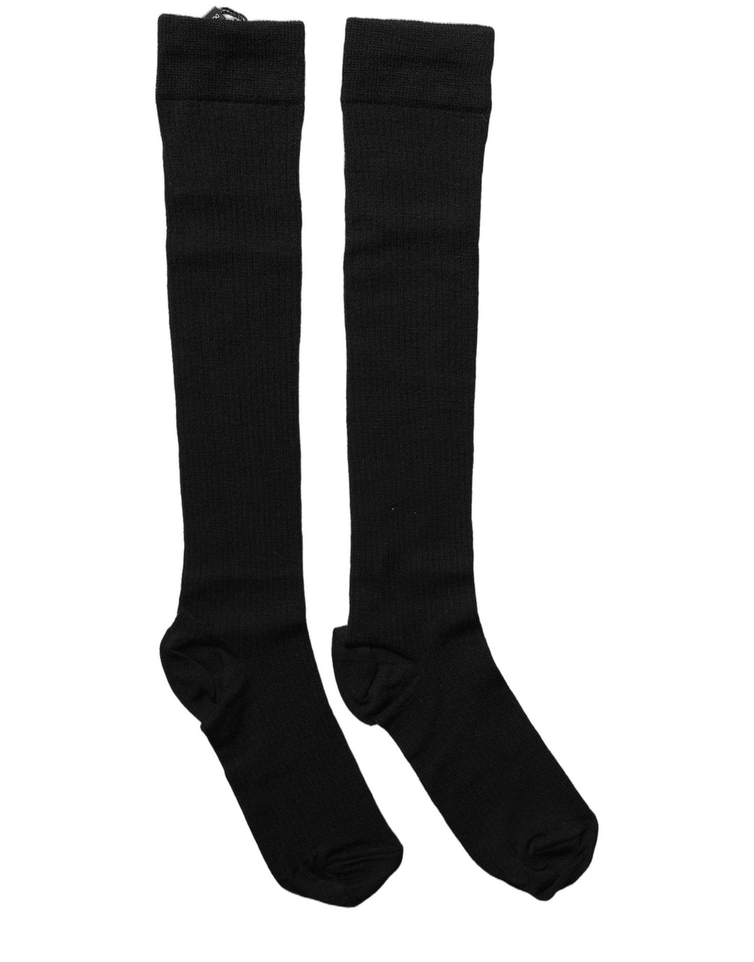 Dolce &amp; Gabbana Black Wool Knit Calf Long Women Accessory Socks