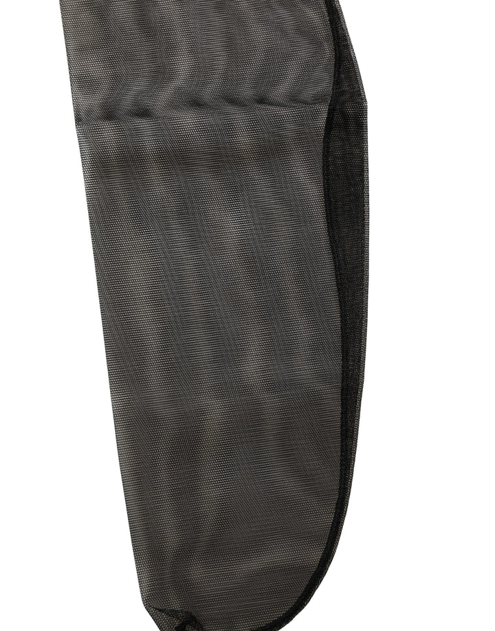 Dolce &amp; Gabbana Black Nylon Mesh Sheer Calf Long Accessory Socks