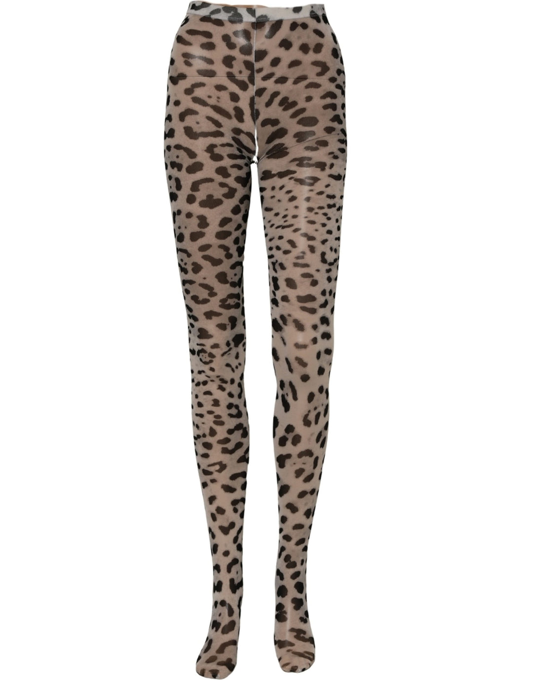 Dolce &amp; Gabbana Gray Leopard Nylon Tights Stocking Pantyhose Socks