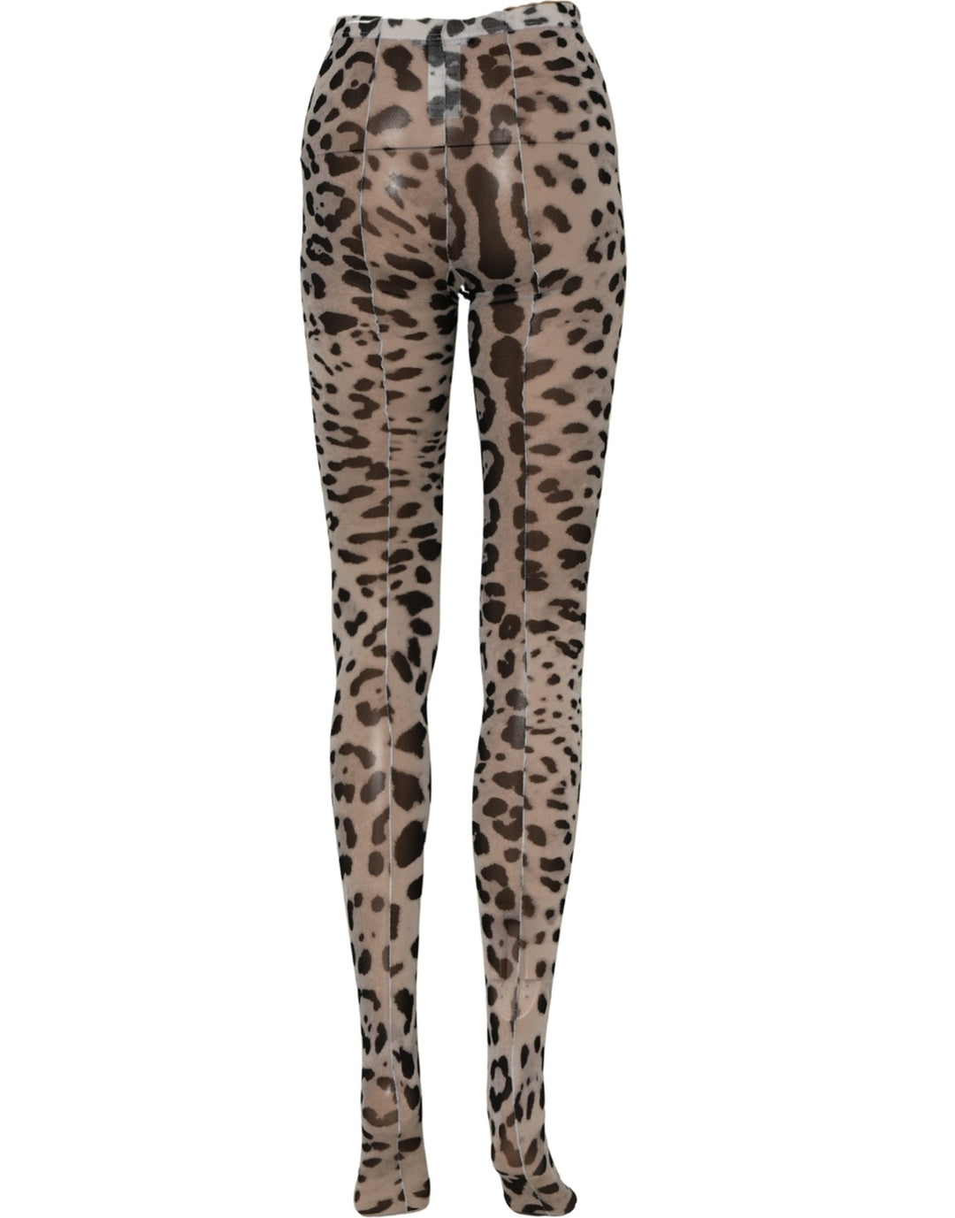 Dolce &amp; Gabbana Gray Leopard Nylon Tights Stocking Pantyhose Socks