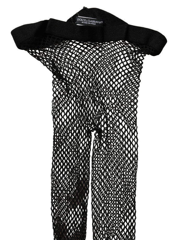 Dolce &amp; Gabbana Black Fishnet Nylon Tights Stocking Pantyhose Socks