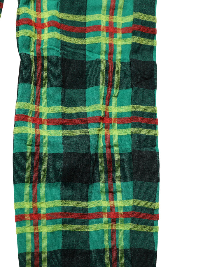 Dolce &amp; Gabbana Multicolor Plaid Tights Stocking Pantyhose Socks