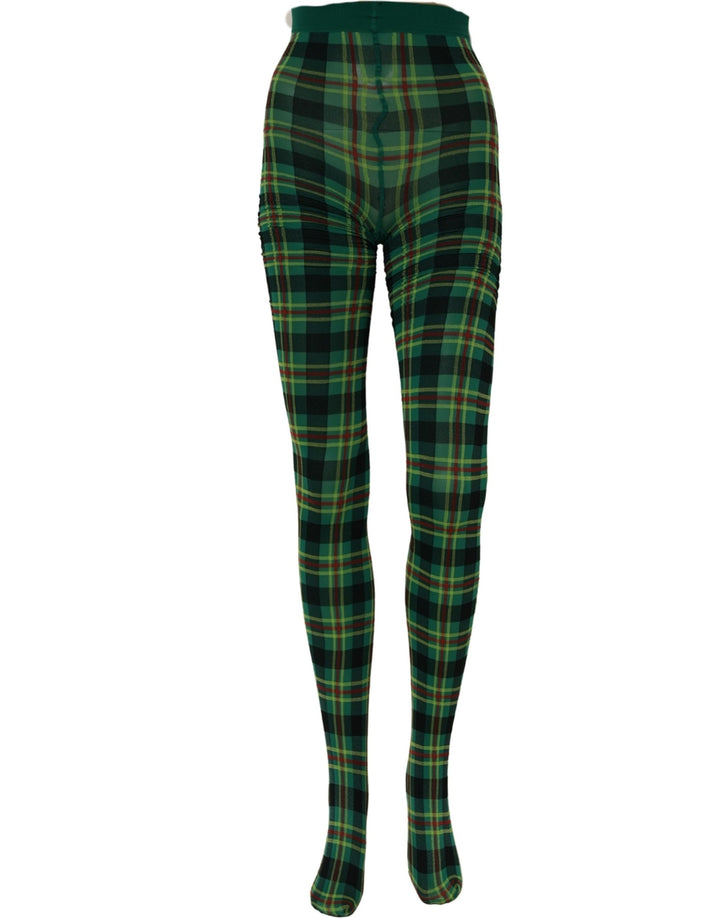 Dolce &amp; Gabbana Multicolor Plaid Tights Stocking Pantyhose Socks