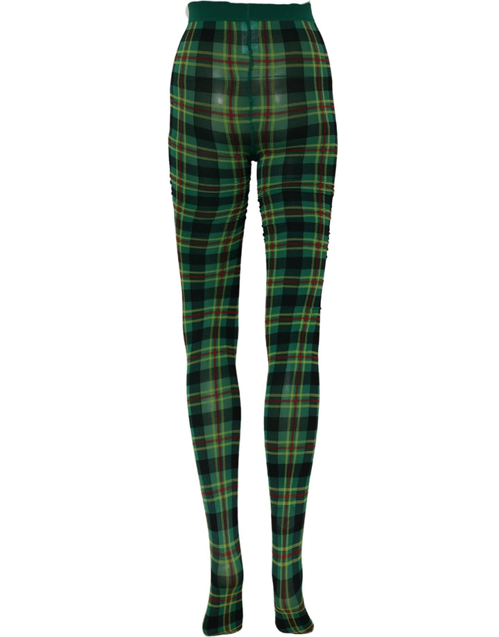 Dolce &amp; Gabbana Multicolor Plaid Tights Stocking Pantyhose Socks