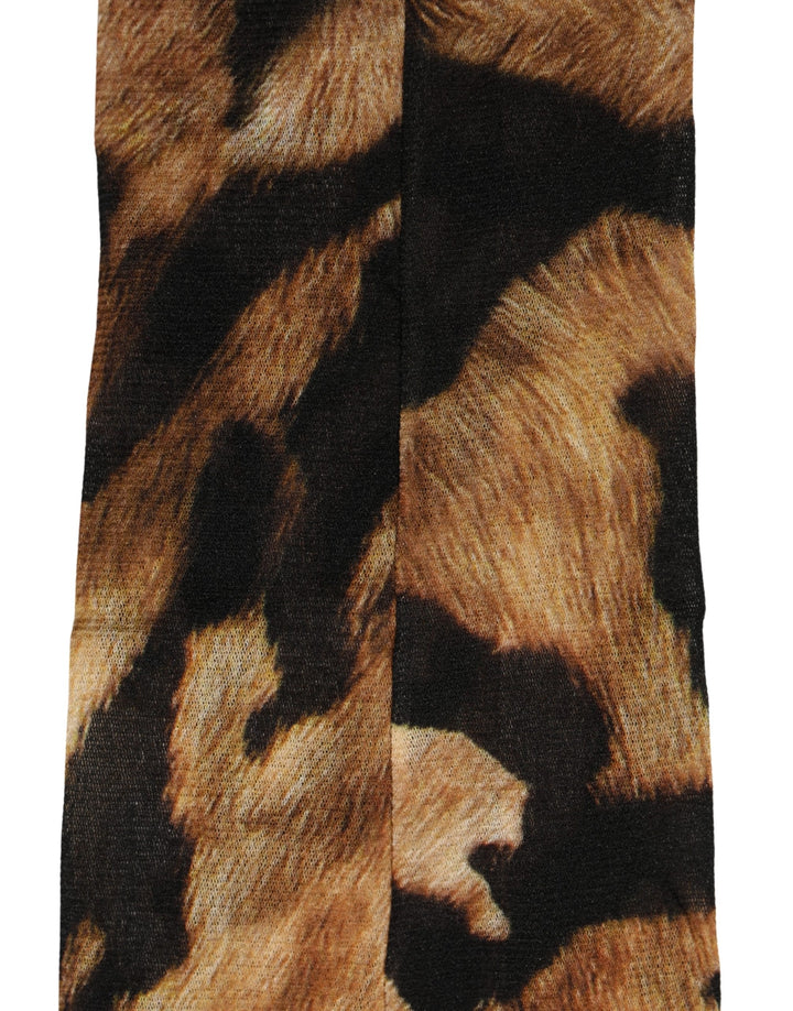 Dolce &amp; Gabbana Brown Tiger Nylon Tights Stocking Pantyhose Socks