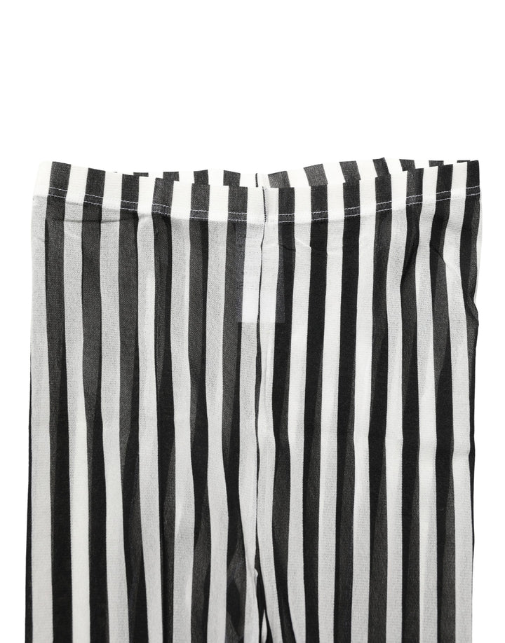 Dolce &amp; Gabbana Black White Stripes Tights Stocking Pantyhose Socks