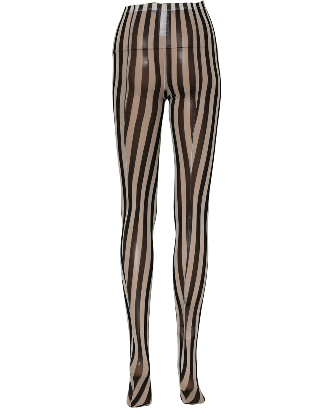 Dolce &amp; Gabbana Black White Stripes Tights Stocking Pantyhose Socks