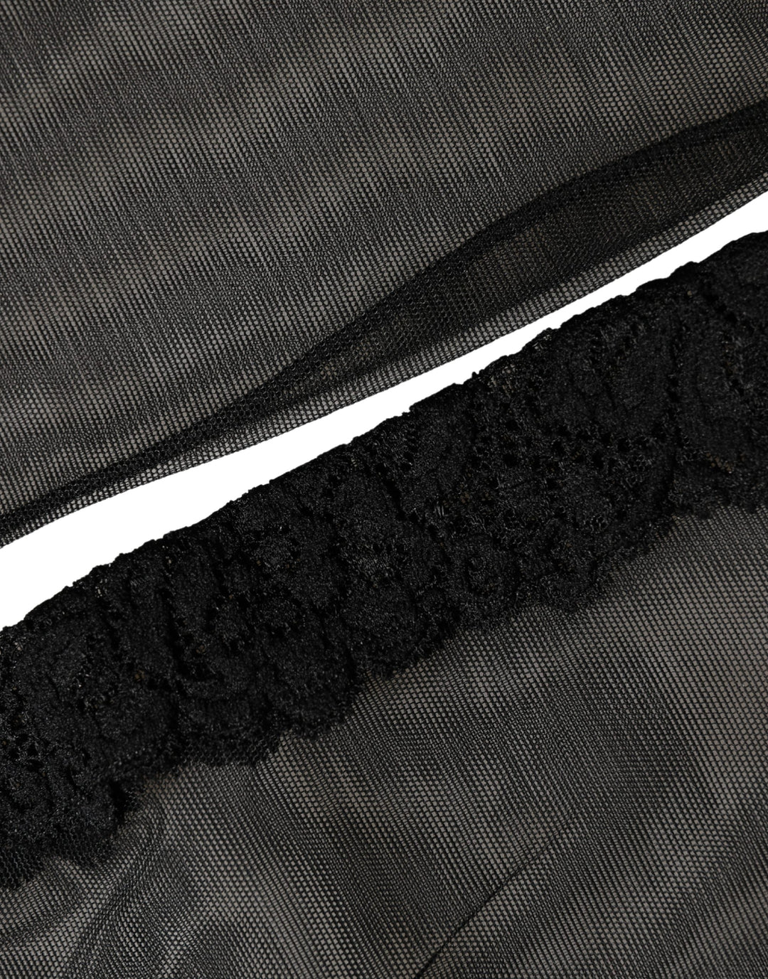 Dolce &amp; Gabbana Black Nylon Mesh Sheer Calf Long Accessory Socks