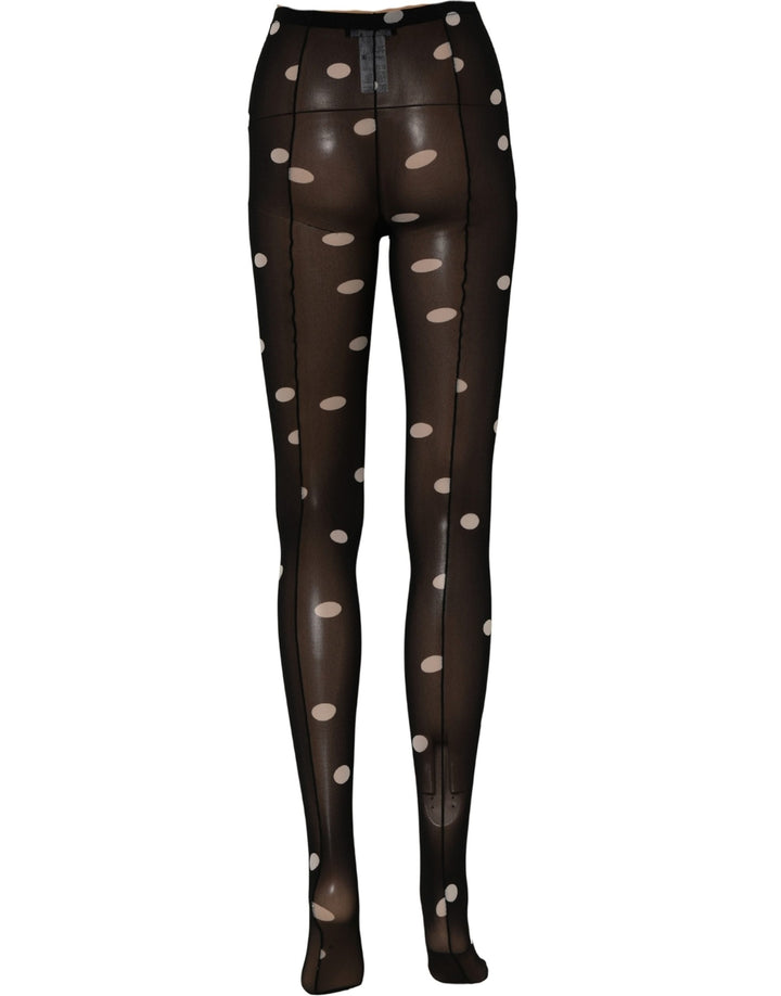 Dolce &amp; Gabbana Black Polka Dot Tights Stockings Pantyhose Socks