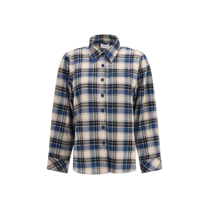 P.A.R.O.S.H. Blue Cotton Pattern Shirt