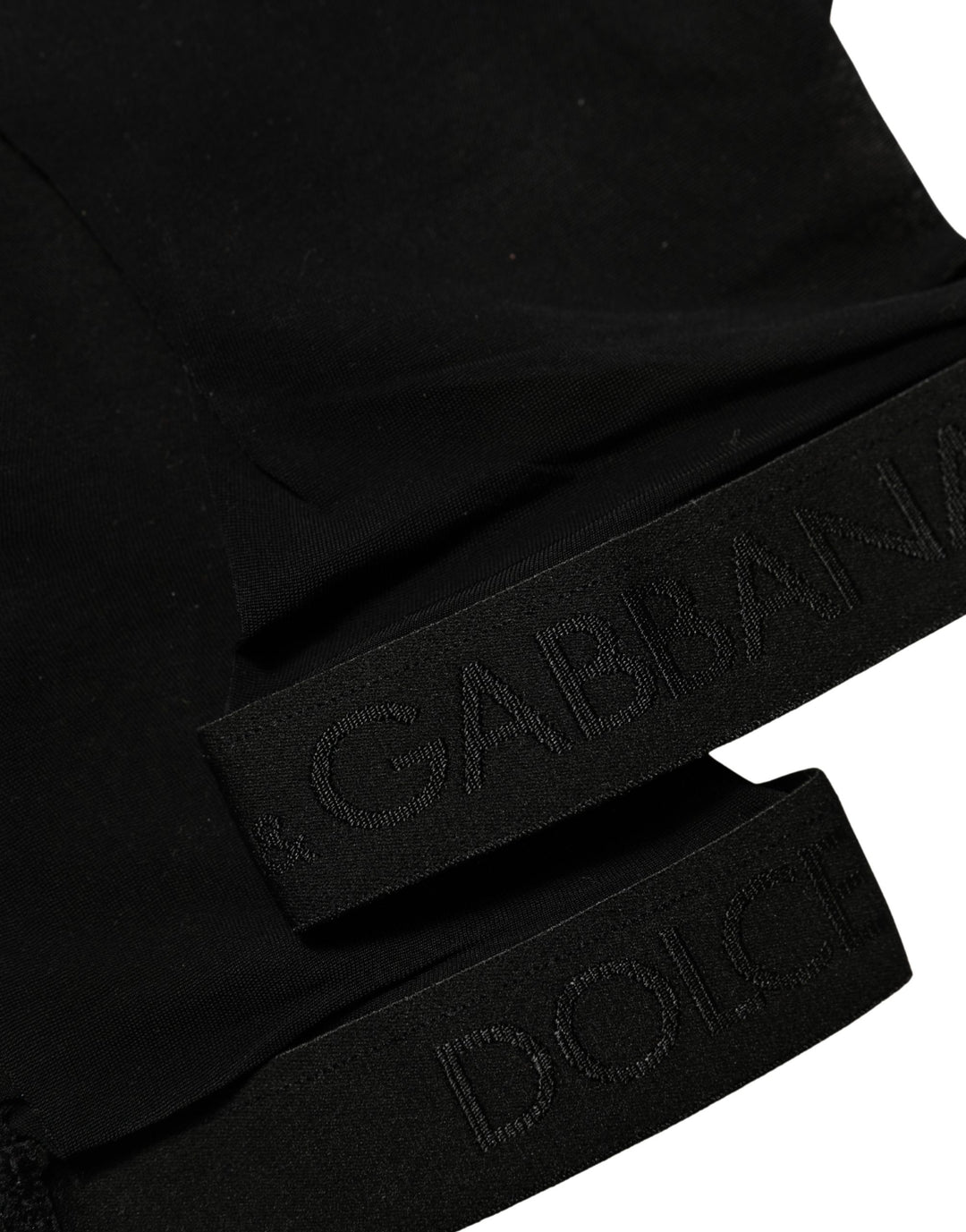 Dolce &amp; Gabbana Black Nylon Logo Calf Long Women Accessory Socks