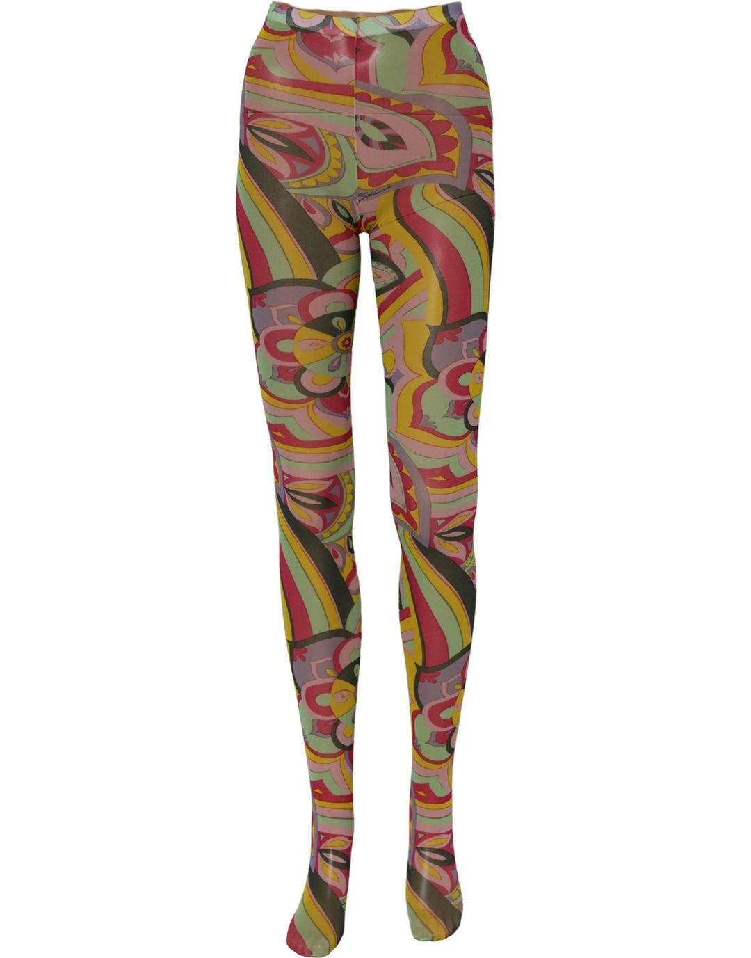 Dolce &amp; Gabbana Multicolor Floral Print Tights Stockings Socks