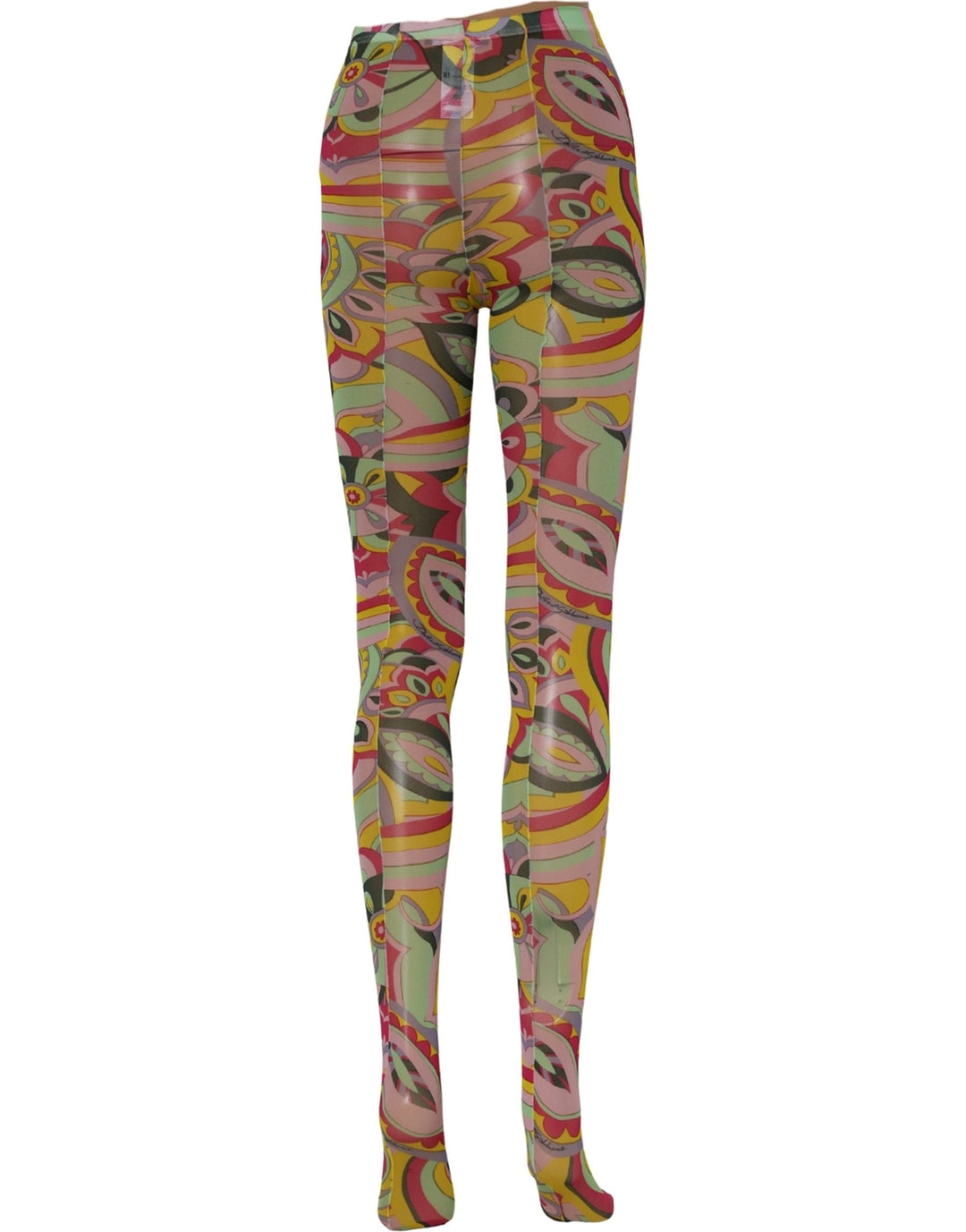 Dolce &amp; Gabbana Multicolor Floral Print Tights Stockings Socks
