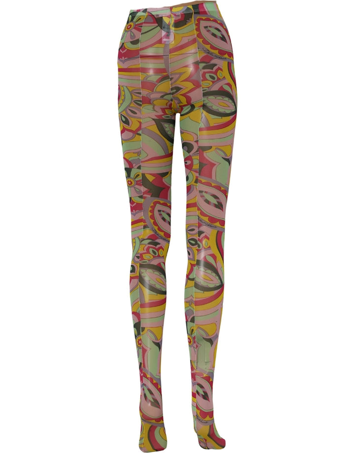 Dolce &amp; Gabbana Multicolor Floral Print Tights Stockings Socks