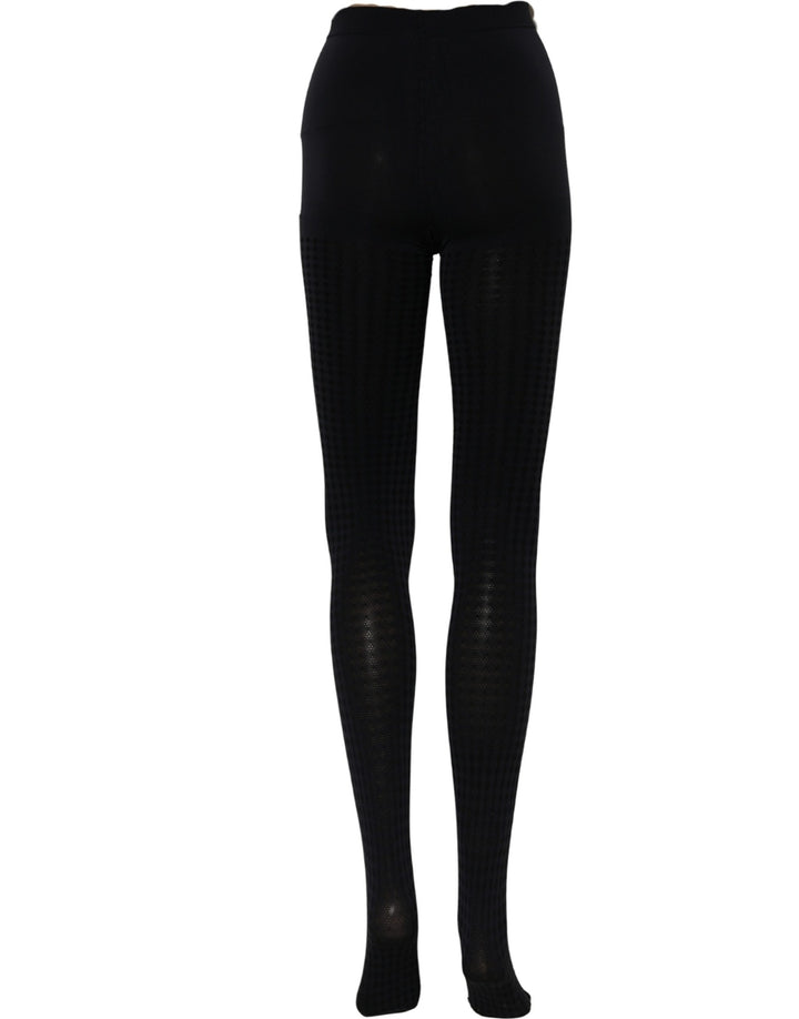 Dolce &amp; Gabbana Black Nylon Tights Stocking Pantyhose Socks