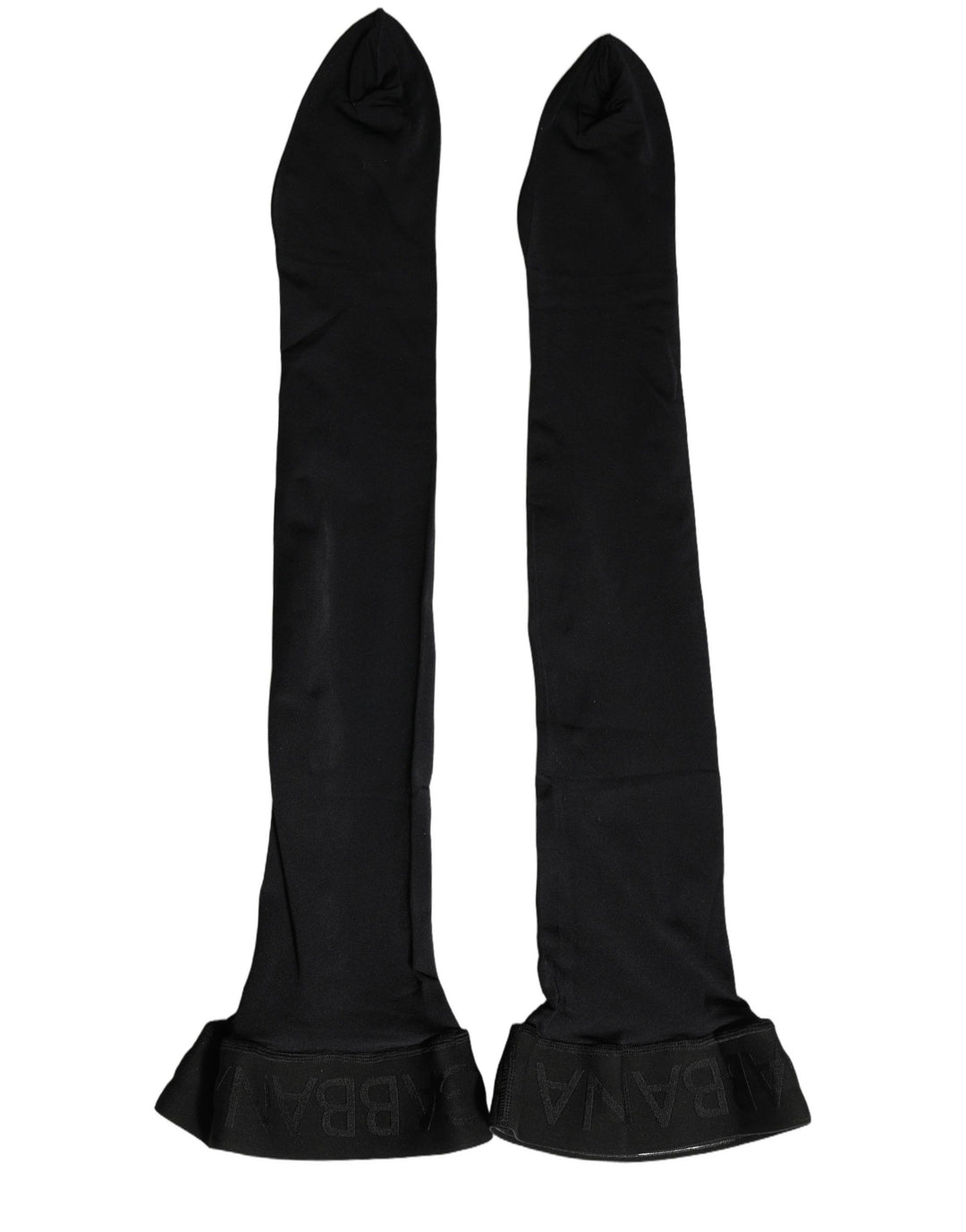 Dolce &amp; Gabbana Black 100% Nylon Thigh High Stockings Socks