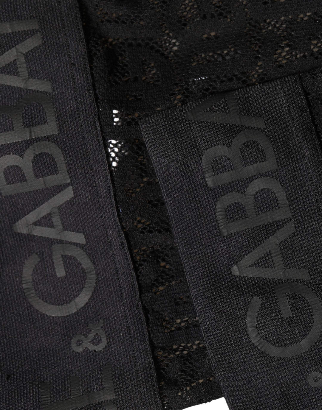 Dolce &amp; Gabbana Black DG Logo Sheer Nylon Thigh High Socks