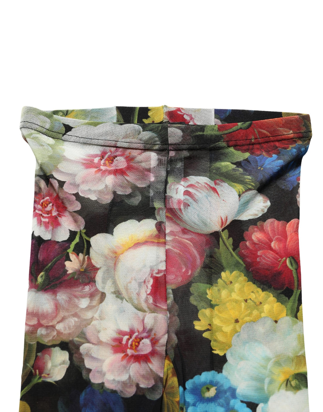 Dolce &amp; Gabbana Black Floral Print Tights Sheer Stockings Socks