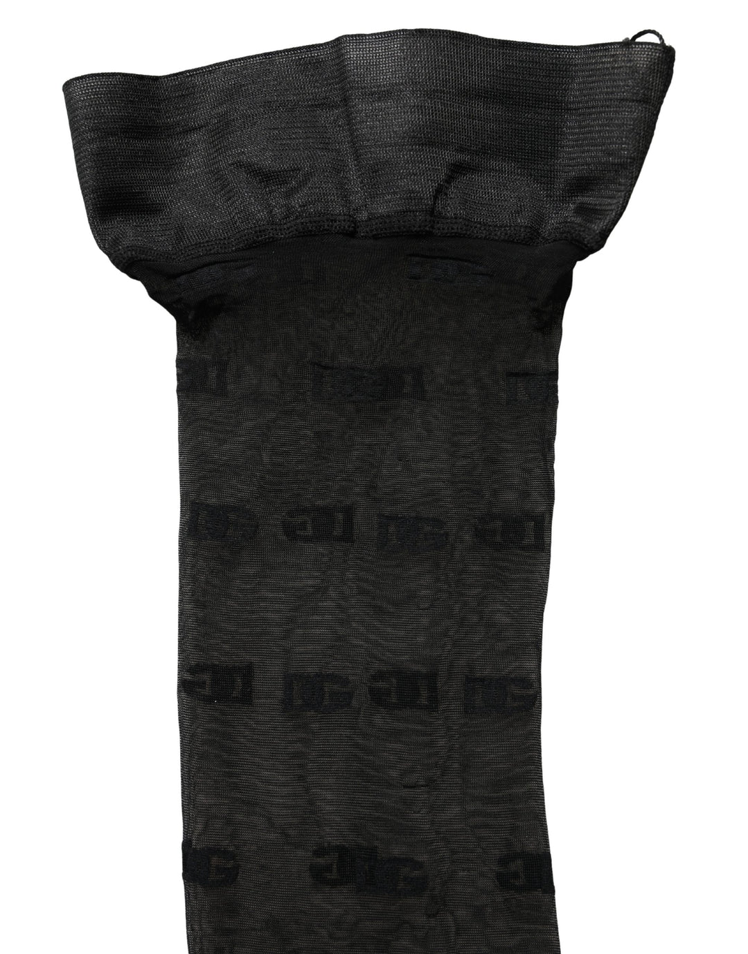 Dolce &amp; Gabbana Black Sheer Logo Monogram Tights Stockings Socks