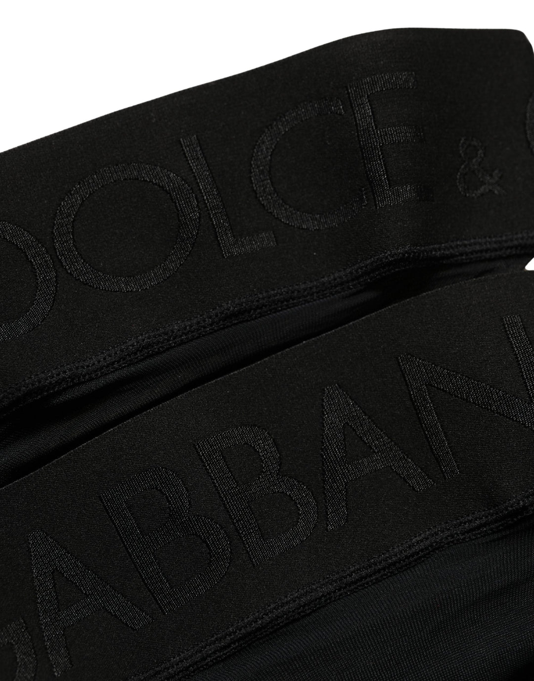 Dolce &amp; Gabbana Black Nylon Logo Calf Long Women Accessory Socks